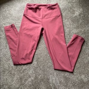 Yoga workout pink mid high rise full length pant